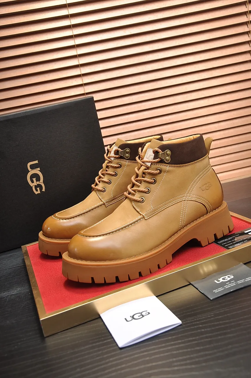Men's shoes 💰640💶 [UGG] (full wool lining) top-end high-quality fur-in-one warm snow boots from Australia's warm luxury brand men's shoes, UGG-5877 official website synchronized, made of imported cowhide, carefully sewn...Imported rubber foam outsole (comfortable, soft, wear-resistant) The quality is really great...Exquisite workmanship, you can't put it down at first sight, available in sizes 39-44